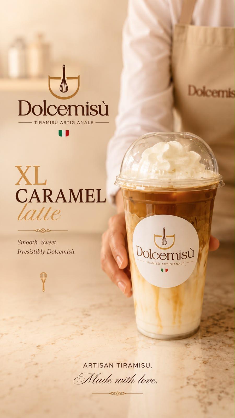 A Dolcemisù barista presenting a freshly made drink